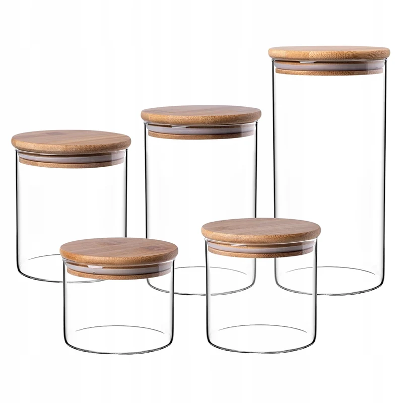 Set di 5 contenitori per alimenti in vetro KADAX, ermetici, ideali per la pasta.