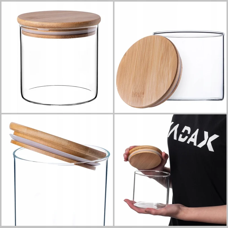 Set di 5 contenitori per alimenti in vetro KADAX, ermetici, ideali per la pasta.