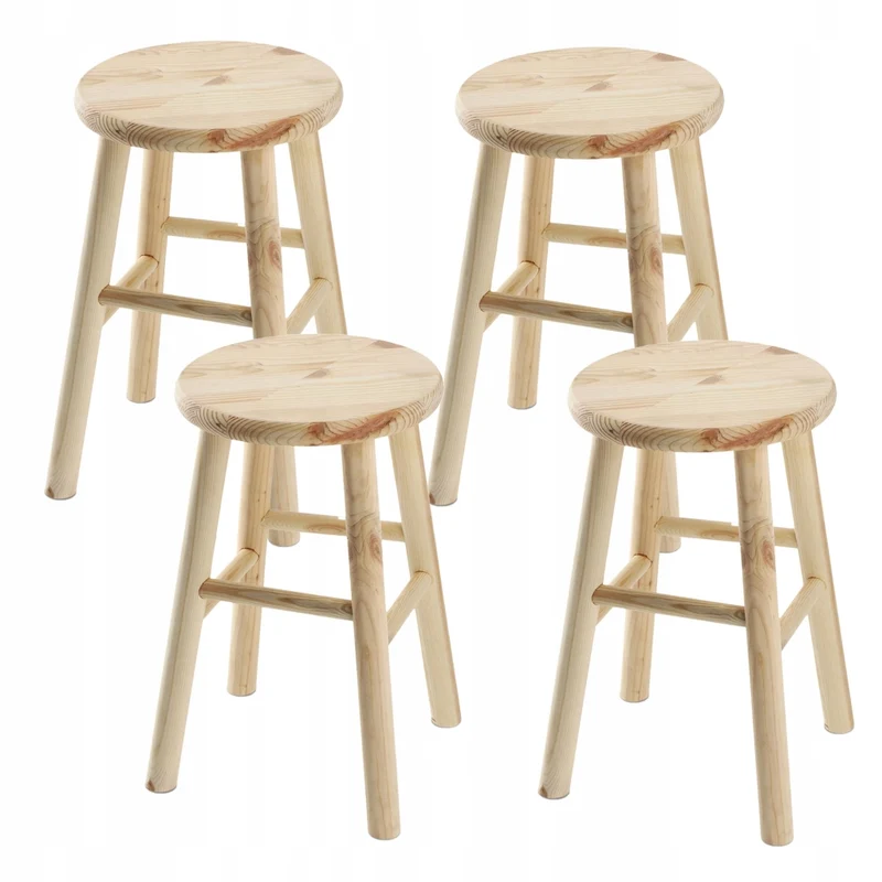 Sgabello da cucina in legno KADAX, 46 cm, in pino massello.
