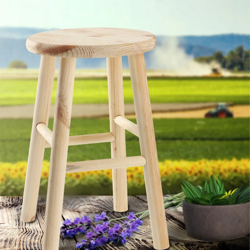 Sgabello da cucina in legno KADAX, 46 cm, in pino massello.