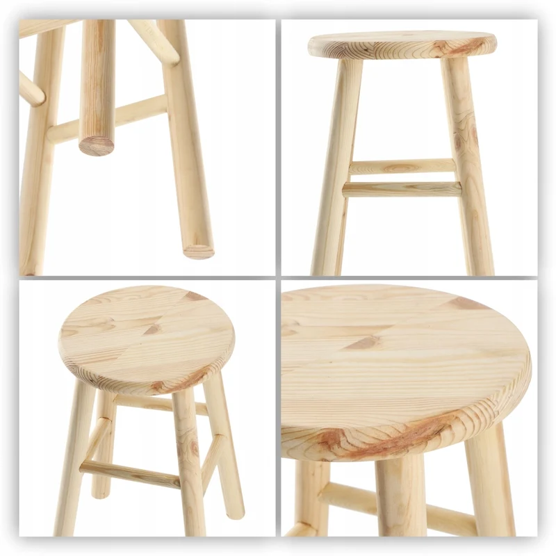 Sgabello da cucina in legno KADAX, 46 cm, in pino massello.