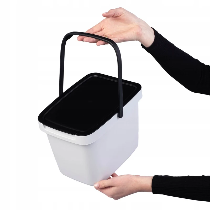 Pattumiera KADAX, contenitore per rifiuti organici, 6 litri, compostatore da cucina con coperchio