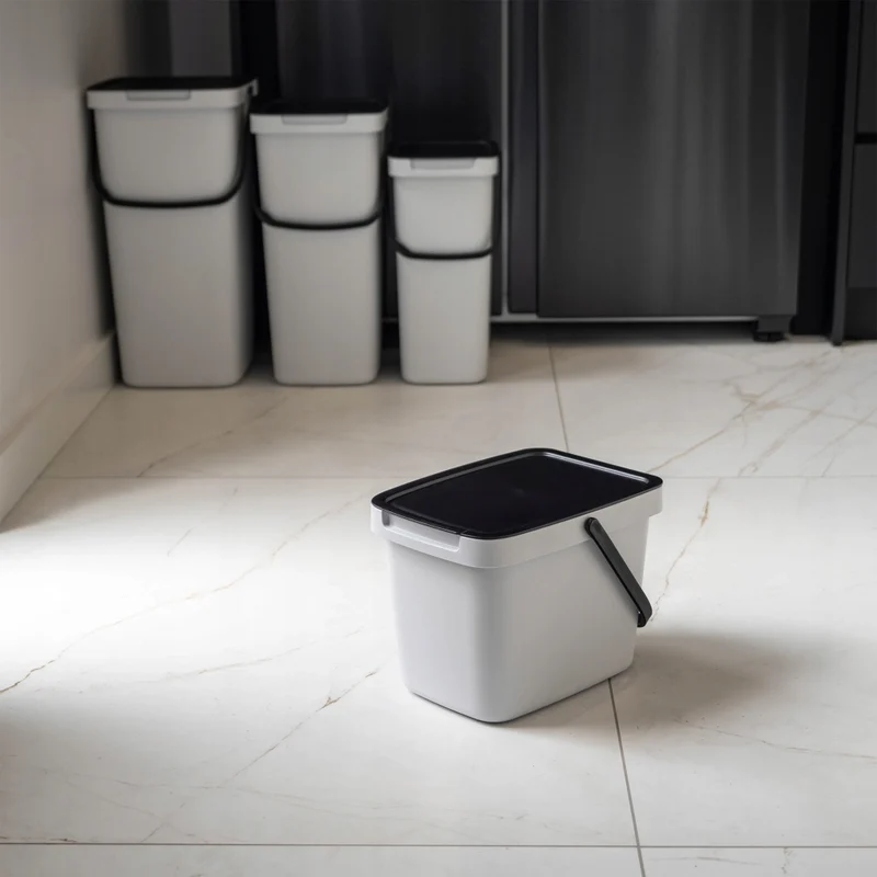 Pattumiera KADAX, contenitore per rifiuti organici, 6 litri, compostatore da cucina con coperchio