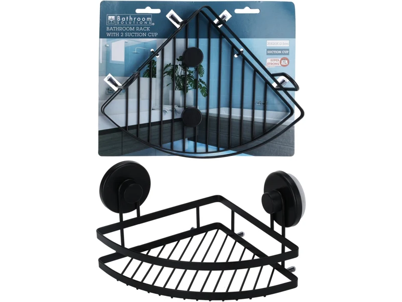 Angoliera bagno con 2ventose 20cm