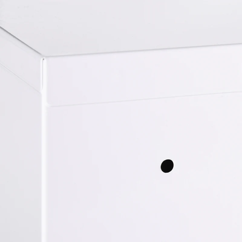 Armadietto Medicinali 30x14x46 cm a 3 Ripiani con Serratura e 2 Chiavi in Acciaio Bianco