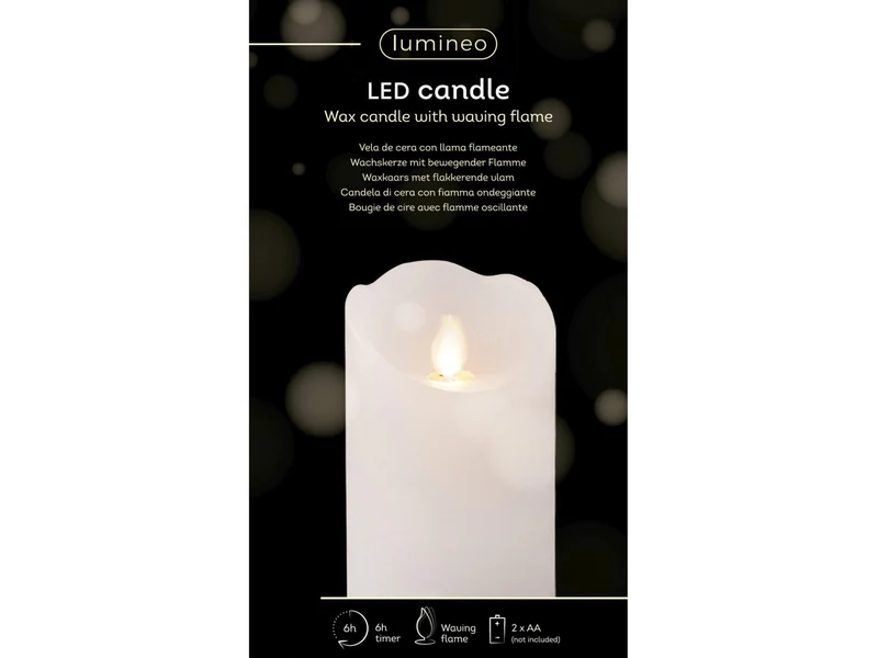 Candela led d.7,5x12,5cm a batteria bianca
