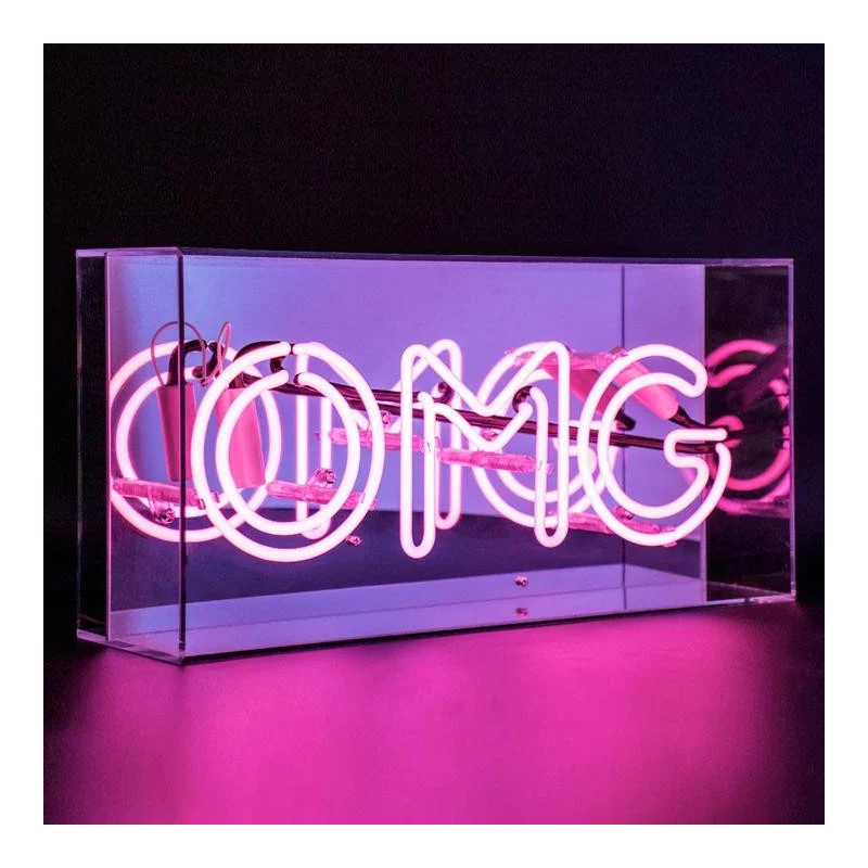 NEON LUMINOSO SCRITTA OMG ROSA