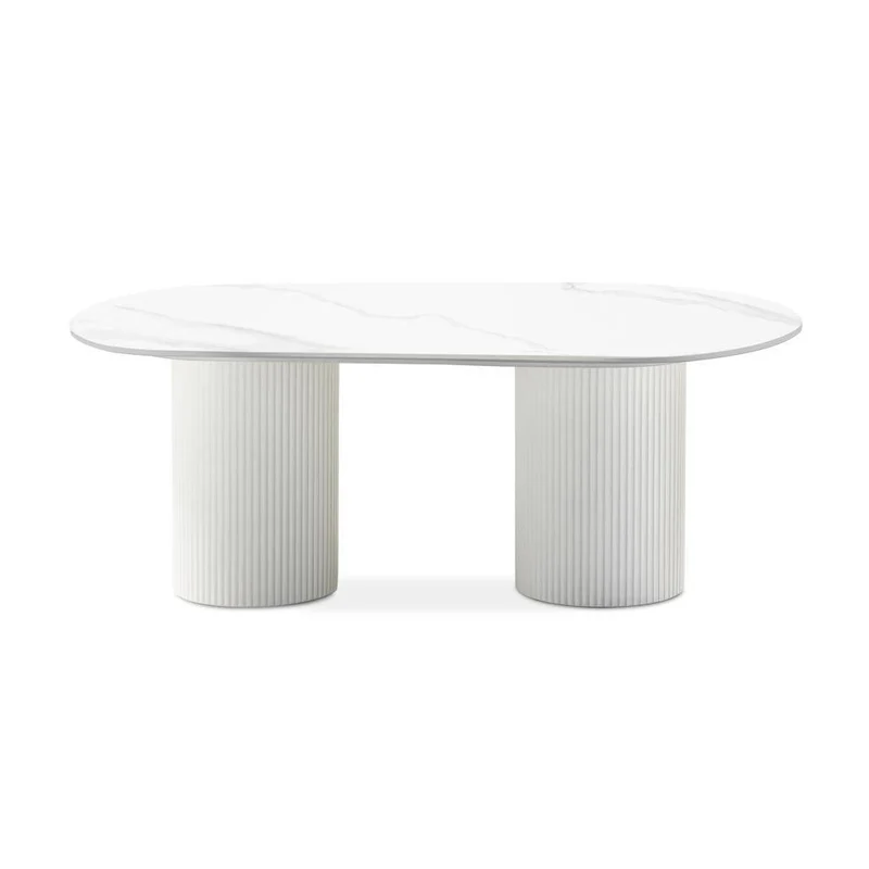 Tavolino da caffè 120 cm MARBELLA ovale effetto marmo