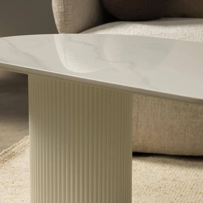 Tavolino da caffè 120 cm MARBELLA ovale effetto marmo