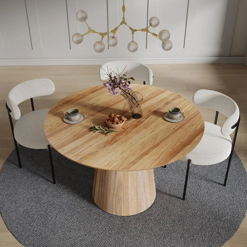 Tavolo da pranzo rotondo MARIEL, legno naturale