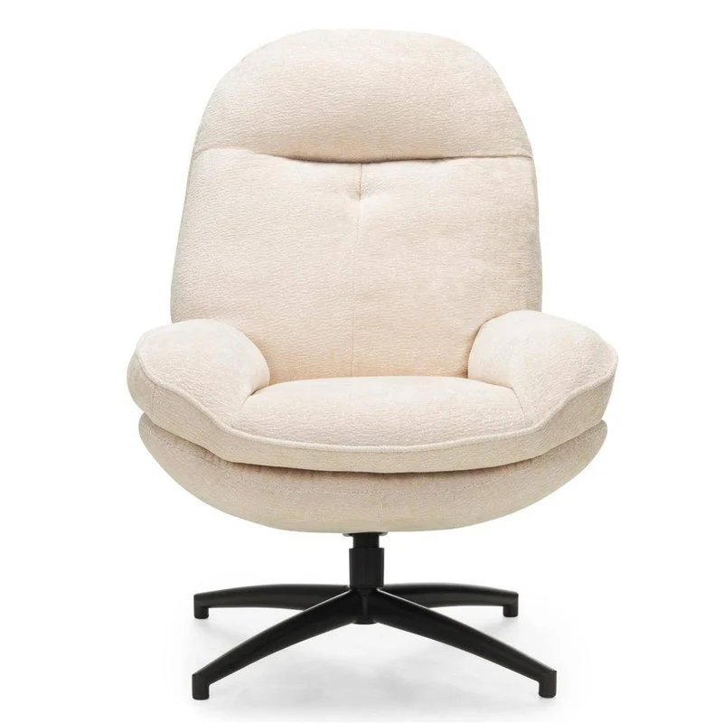 Poltrona girevole MERANO beige con poggiapiedi