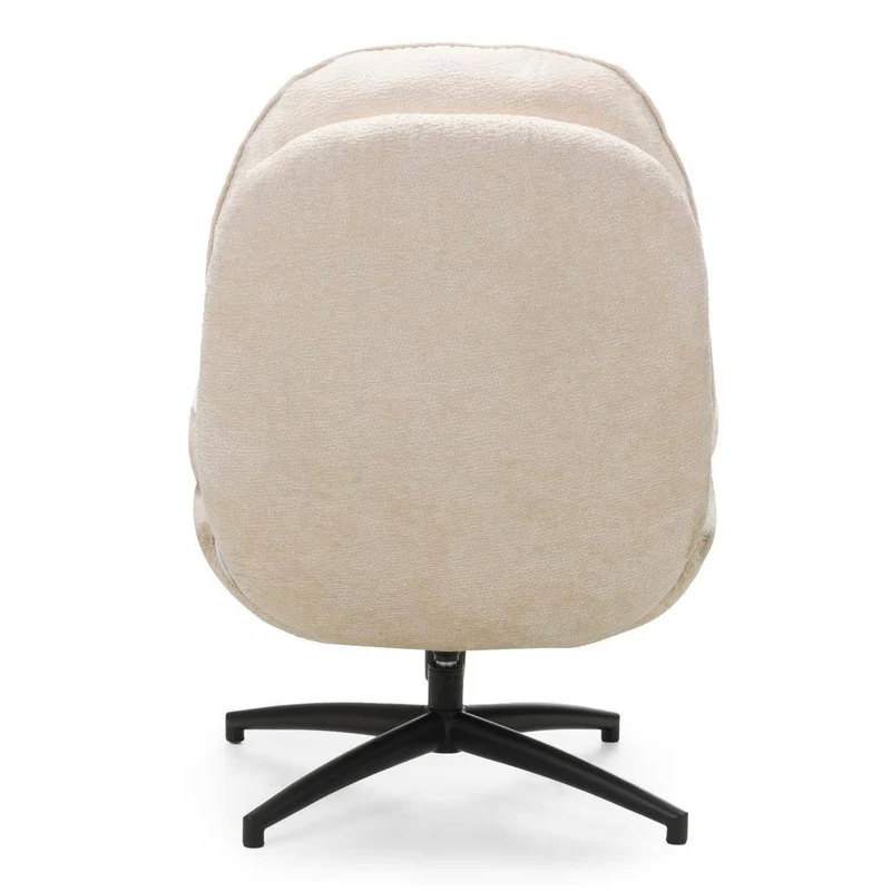 Poltrona girevole MERANO beige con poggiapiedi