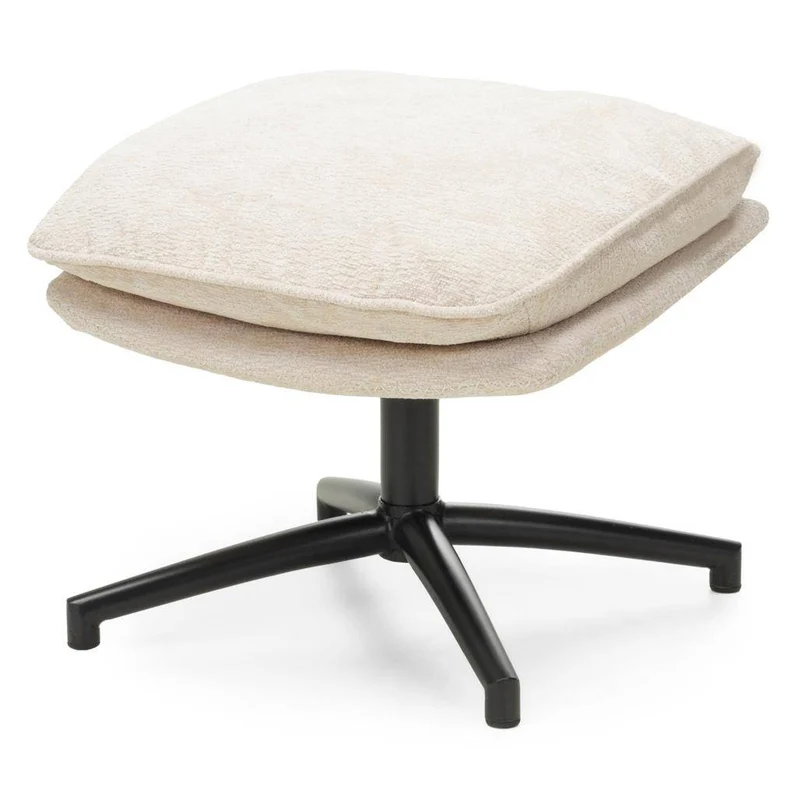 Poltrona girevole MERANO beige con poggiapiedi