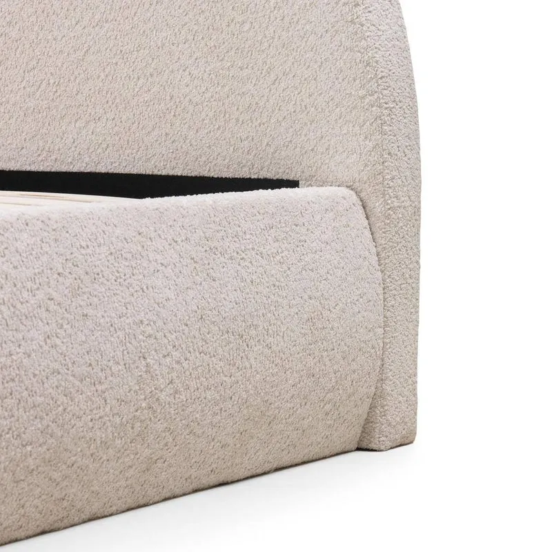 Letto rivestito MIMIQ 160x200 cm, con contenitore, beige