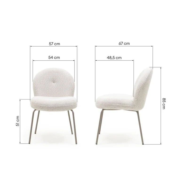 Sedia MIRANDO Beige Chiaro con Forme Arrotondate
