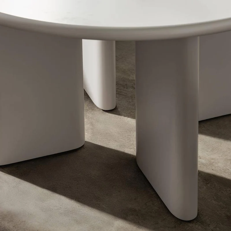 Tavolo da Pranzo MOLIQ 120 cm, Rotondo, Beige Grigio