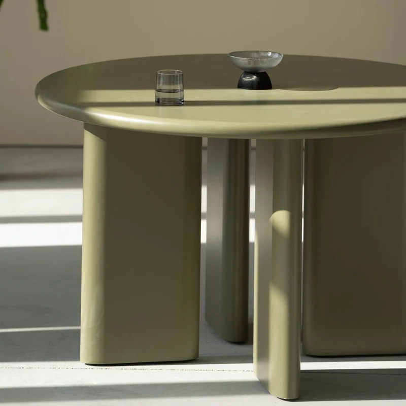 Tavolo da Pranzo MOLIQ 120 cm, Rotondo, Verde Oliva