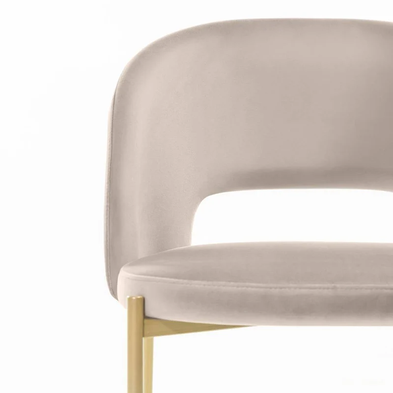 Sedia MORES beige con gambe oro