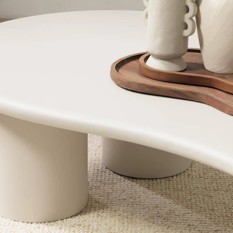 Tavolino NUBE grigio-beige forme arrotondate