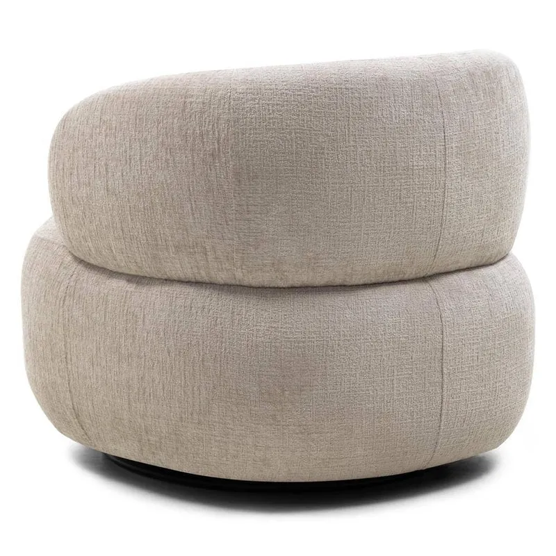 Poltrona girevole ORIEL, beige chiaro, forme arrotondate