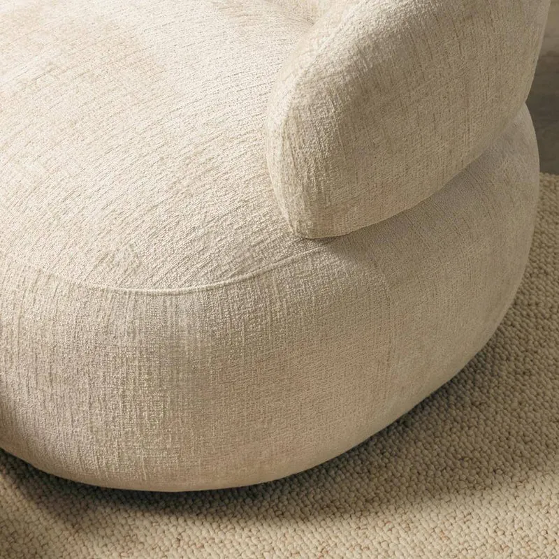 Poltrona girevole ORIEL, beige chiaro, forme arrotondate