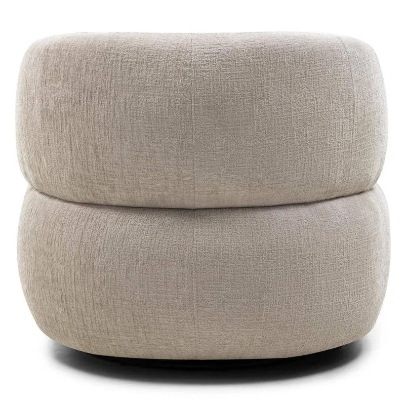 Poltrona girevole ORIEL, beige chiaro, forme arrotondate