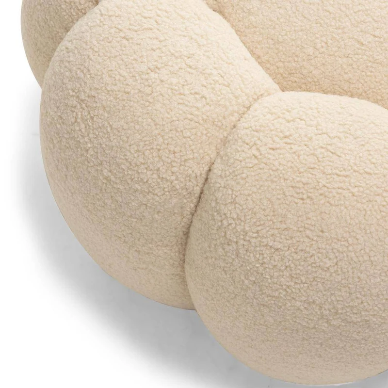 Pouf PERLE, beige, bouclé