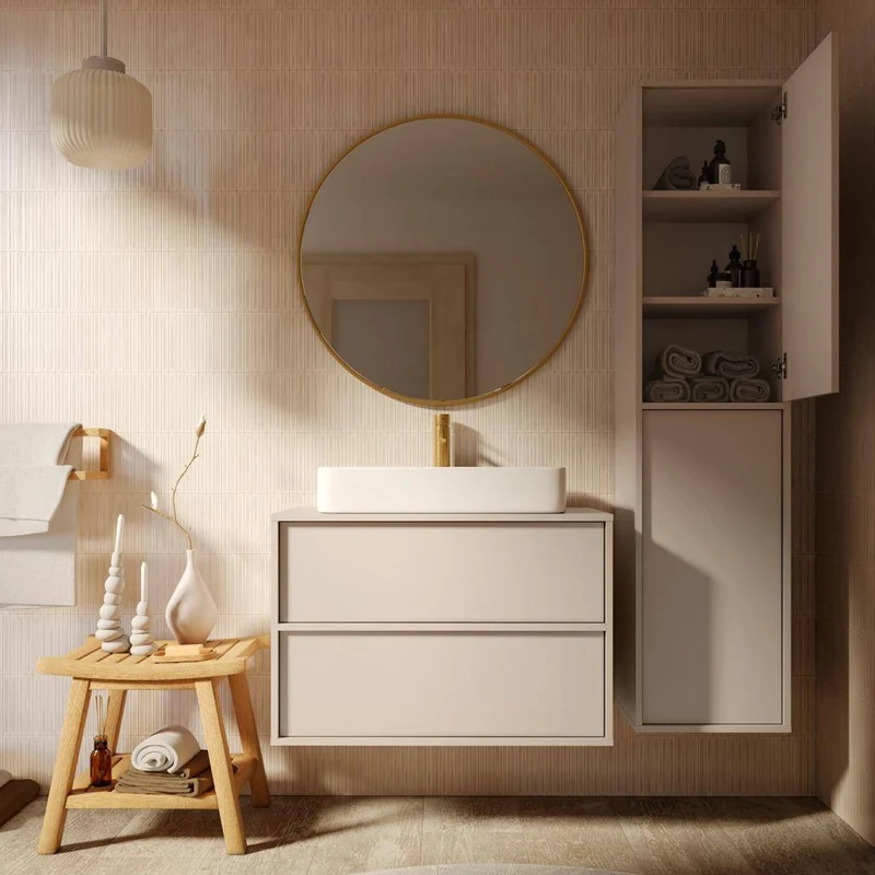 Mobile bagno PLANCK, colonna, cashmere