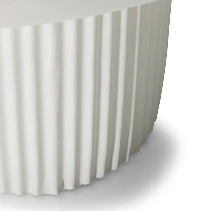 Tavolino RIGATO 70 cm, tondo, bianco, rigato