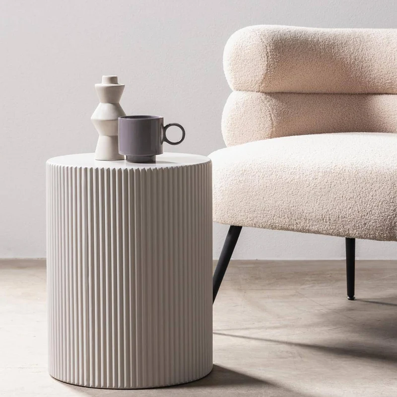 Tavolino laterale RYU, 35 cm, grigio-beige