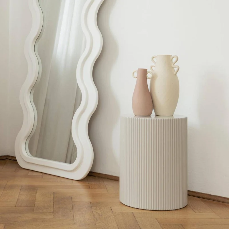 Tavolino laterale RYU, 35 cm, grigio-beige