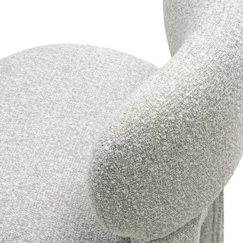 Sedia imbottita SAMMA, grigio, bouclé, forme arrotondate