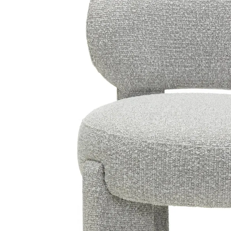 Sedia imbottita SAMMA, grigio, bouclé, forme arrotondate