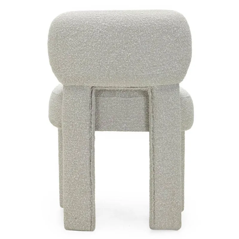 Sedia imbottita SAMMA, beige e grigio, bouclé