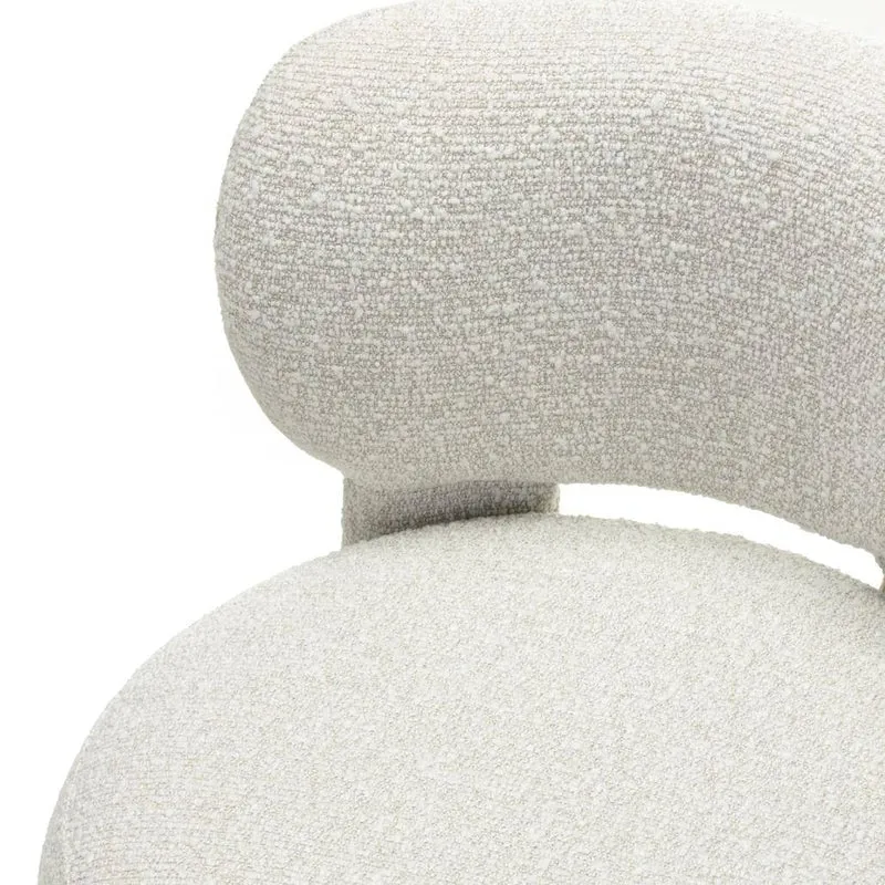 Sedia imbottita SAMMA, beige e grigio, bouclé