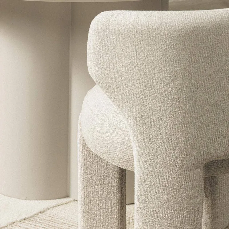 Sedia imbottita SELEN, crema, bouclé