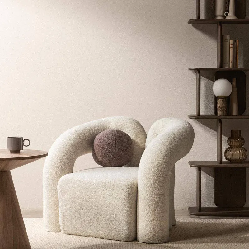 Poltrona imbottita SELLEL, beige chiaro, bouclé