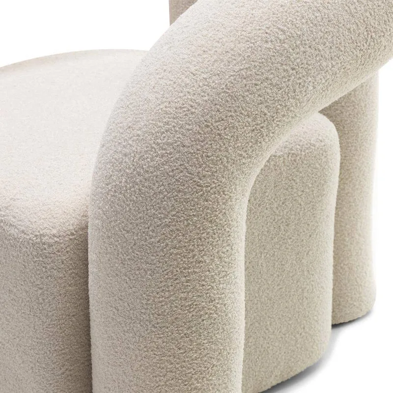 Poltrona imbottita SELLEL, beige chiaro, bouclé