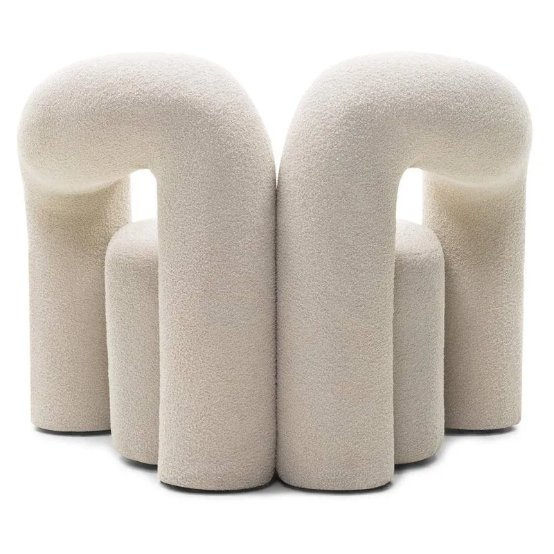 Poltrona imbottita SELLEL, beige chiaro, bouclé