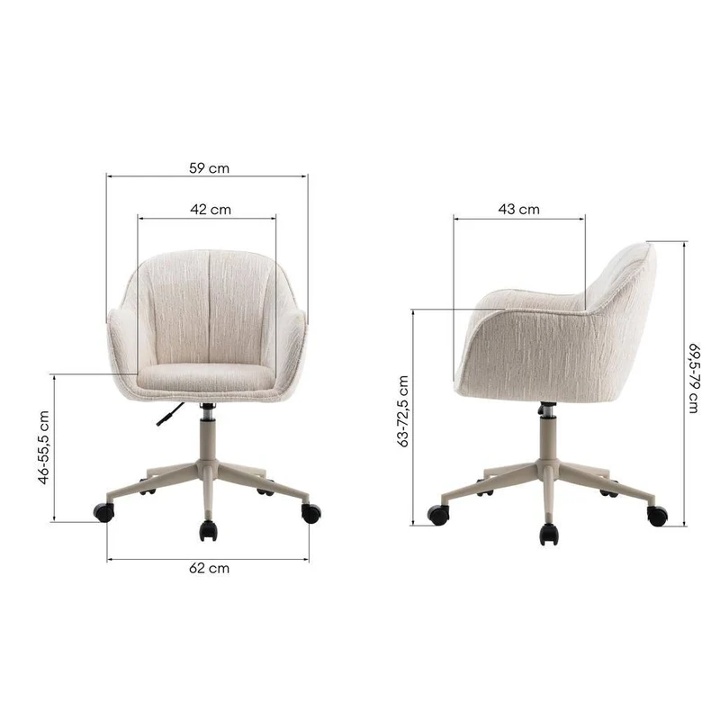 Sedia girevole STEGO, crema