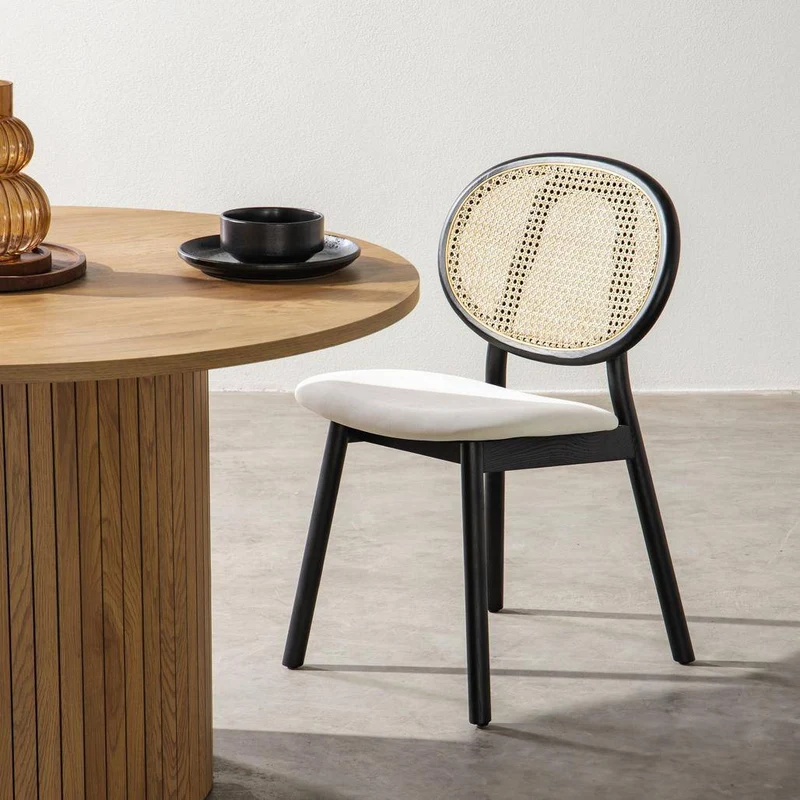 Sedia SUMBA Legno Intrecciato Viennese Nero/Ecru