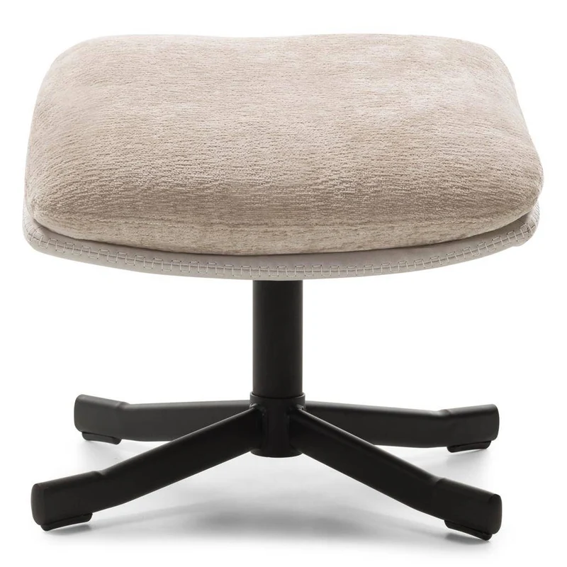 Poltrona Girevole UNO, beige con poggiapiedi