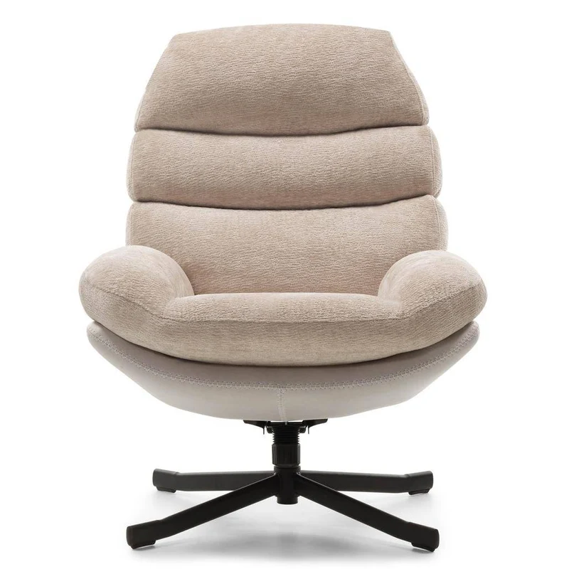 Poltrona Girevole UNO, beige con poggiapiedi