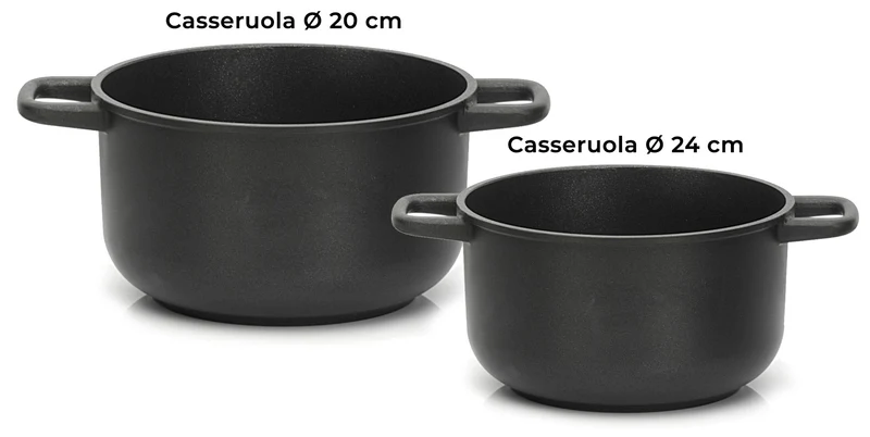 Batteria di Pentole 8 Pezzi in Alluminio Pressofuso Antiaderente Olympia Love