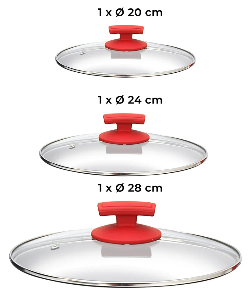 Batteria di Pentole 8 Pezzi in Alluminio Pressofuso Antiaderente Olympia Love