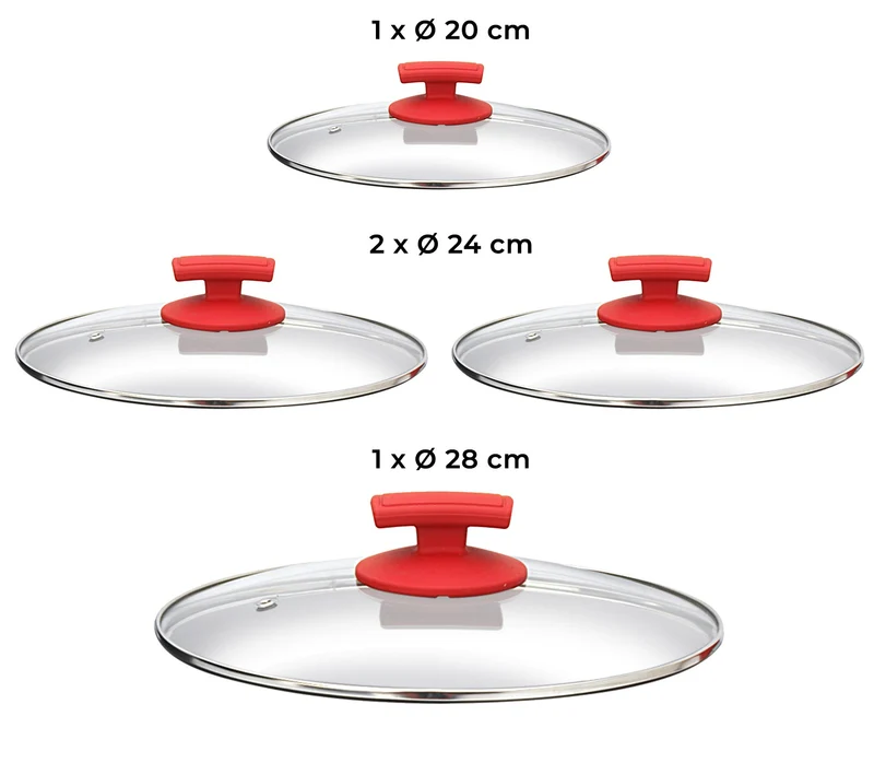 Batteria di Pentole 9 Pezzi in Alluminio Pressofuso Antiaderente Olympia Love