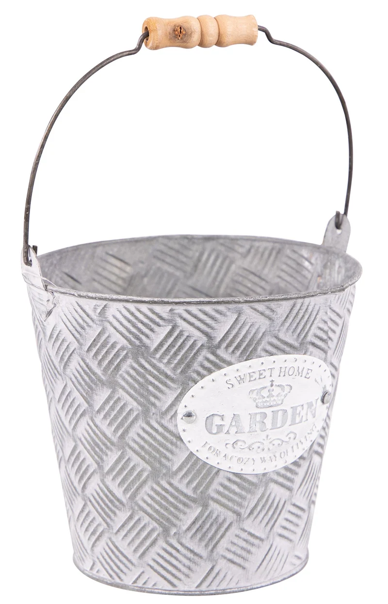 Secchio Garden Ø16x15 cm in Metallo Grigio