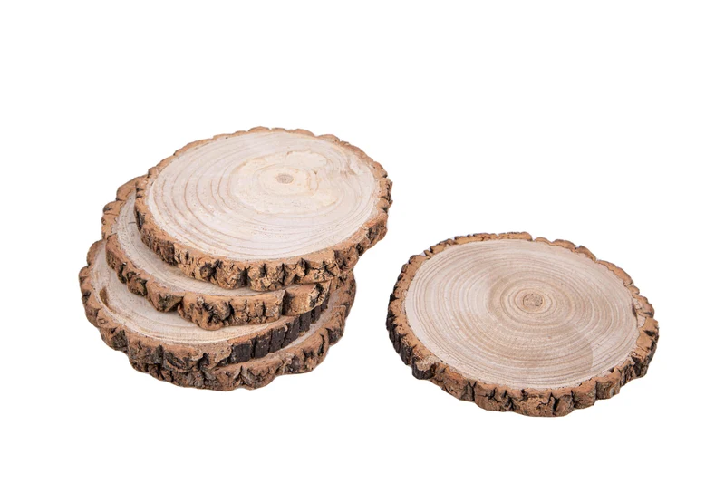 Set 5 Vassoi Fetta in Legno Ø20 cm