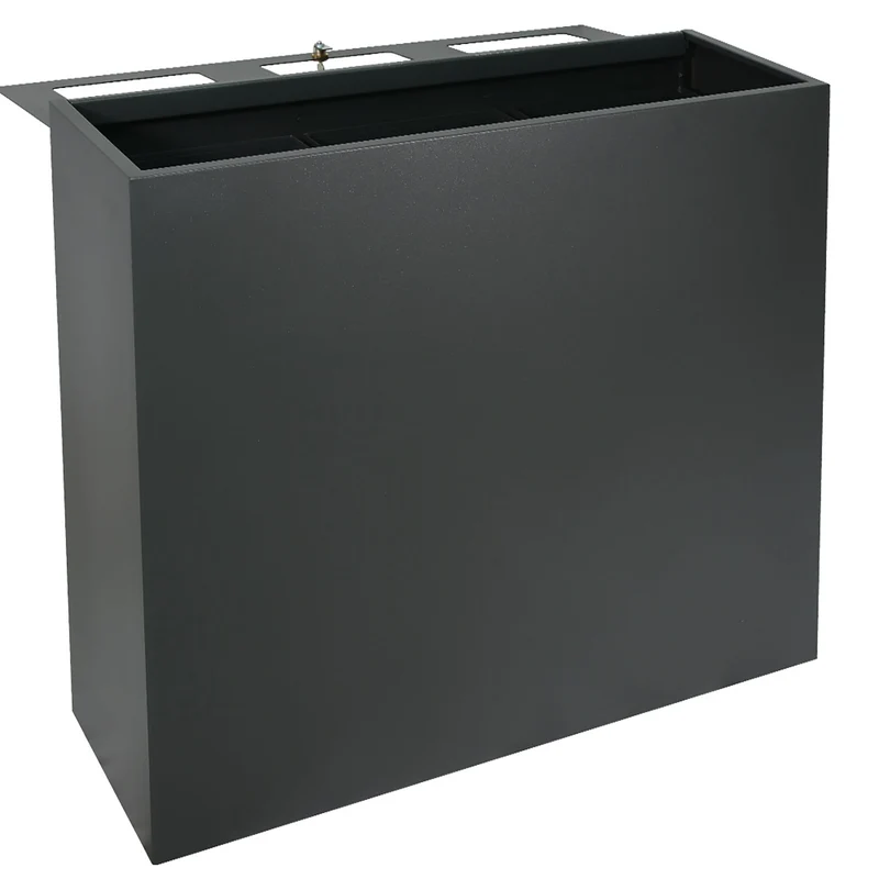Pattumiera per Raccolta Differenziata 3 Scomparti Capacità 180 lt 90x30x80 cm in Acciaio Antracite