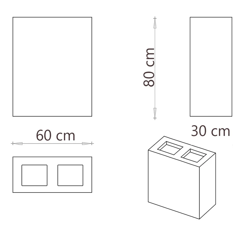 Pattumiera per Raccolta Differenziata 3 Scomparti Capacità 180 lt 90x30x80 cm in Acciaio Antracite